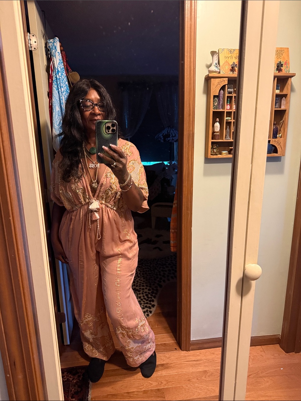 Women’s Blush Pink Embroidered Jumpsuit Romper